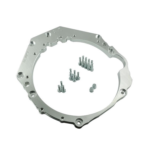 GM Chevrolet LS to Jaguar ZF 8HP70 gearbox adapter plate, CNC machined 25mm billet aluminium swap kit for LS1 LS3 LS7 Vortec engines, UK made by Brightstone Engineering