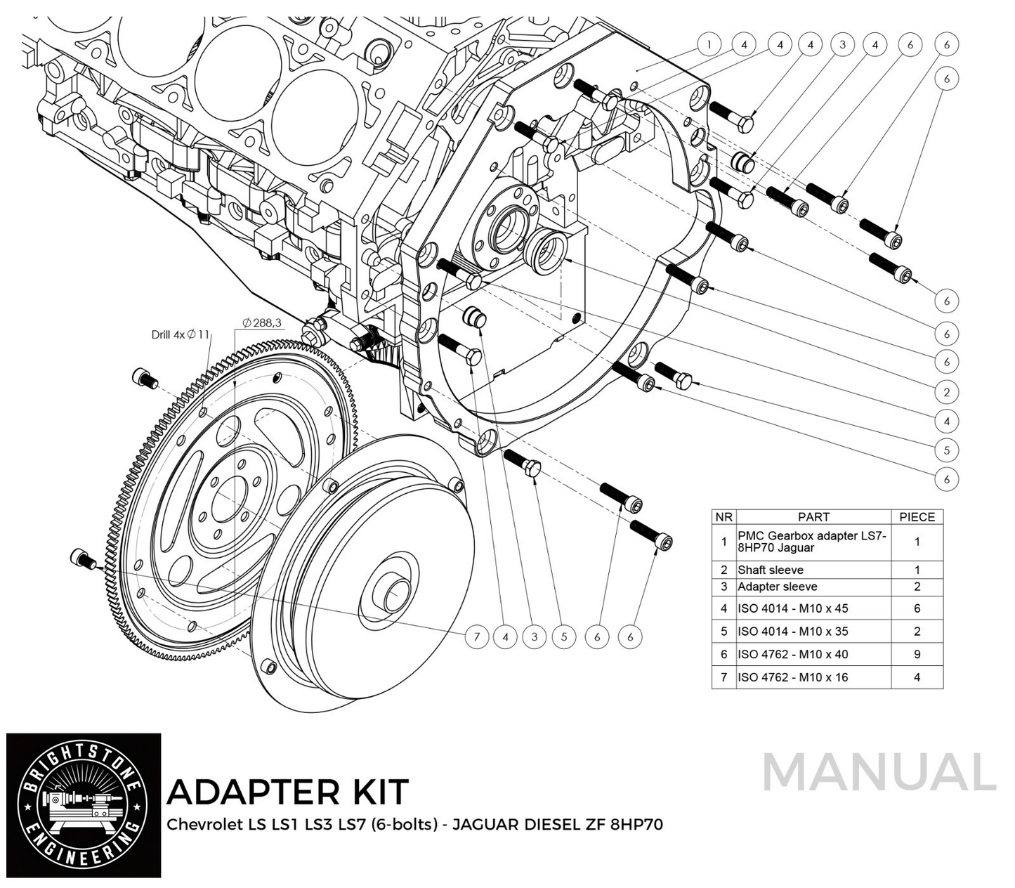 Gearbox Adapter Plate – GM Chevrolet LS to Jaguar ZF 8HP / 8HP70