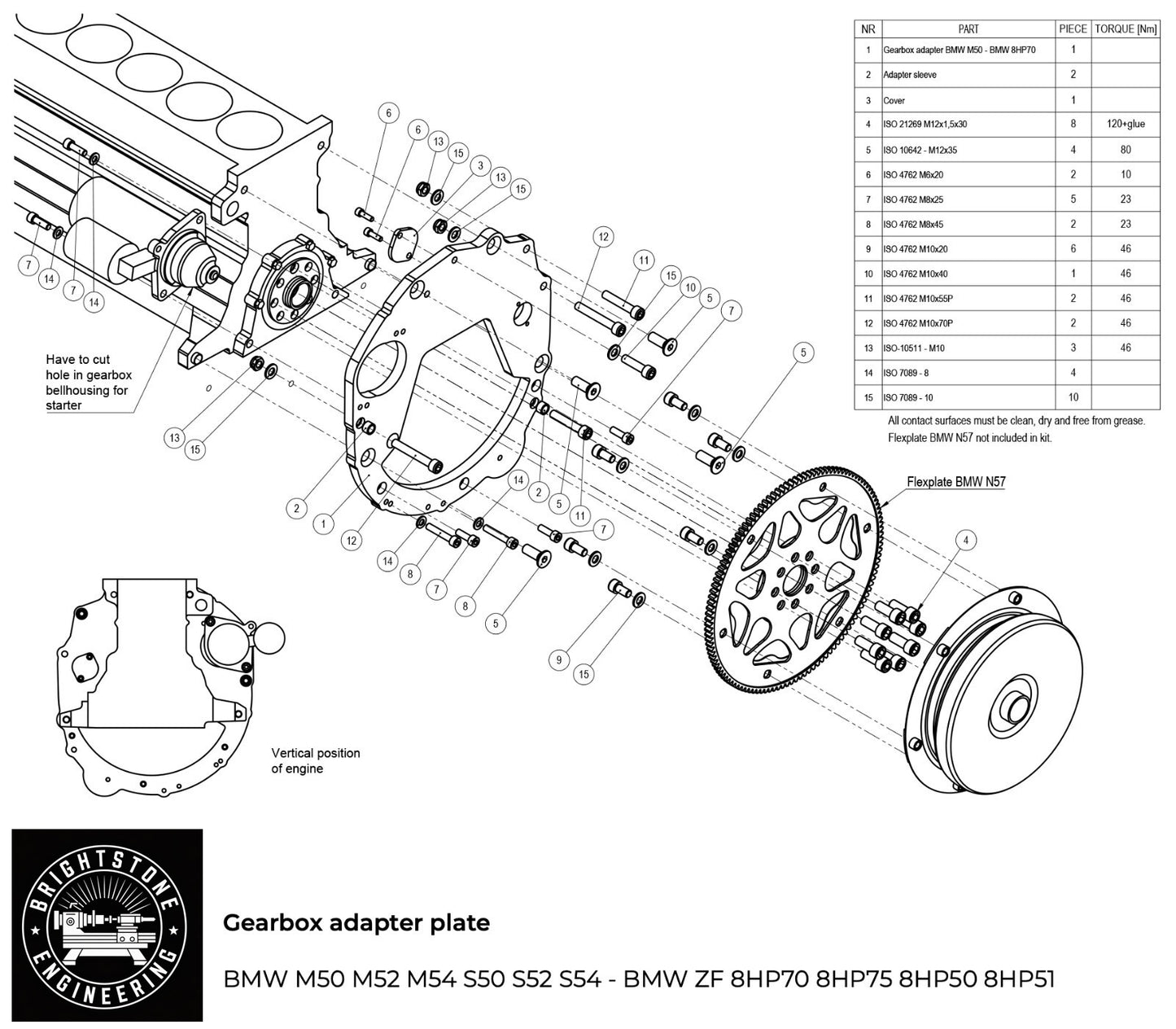 Gearbox Adapter Plate – BMW M57 3.0D to ZF 8HP / GS6-53DZ