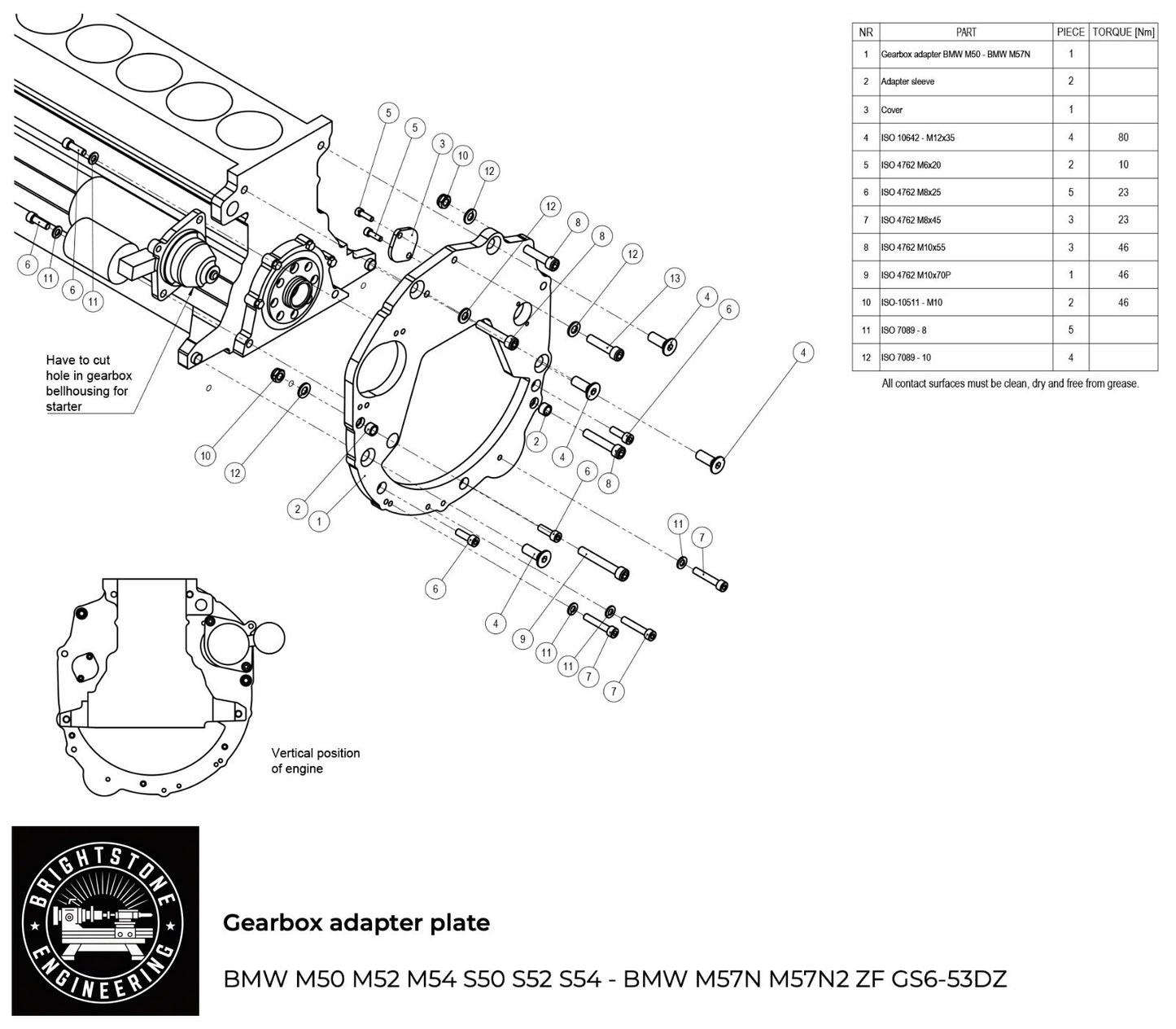 Gearbox Adapter Plate – BMW M57 3.0D to ZF 8HP / GS6-53DZ