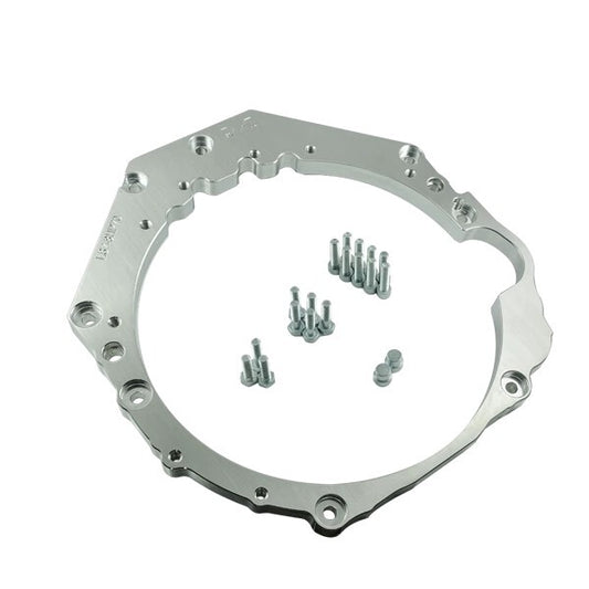 GM Chevrolet LS to Jaguar ZF 8HP70 gearbox adapter plate, CNC machined 25mm billet aluminium swap kit for LS1 LS3 LS7 Vortec engines, UK made by Brightstone Engineering